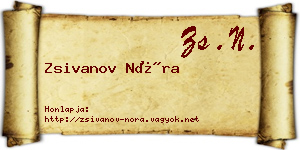 Zsivanov Nóra névjegykártya